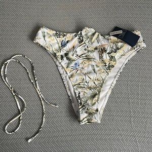Abercrombie High Leg Cheeky Wrap Bikini Bottoms Tropical Print